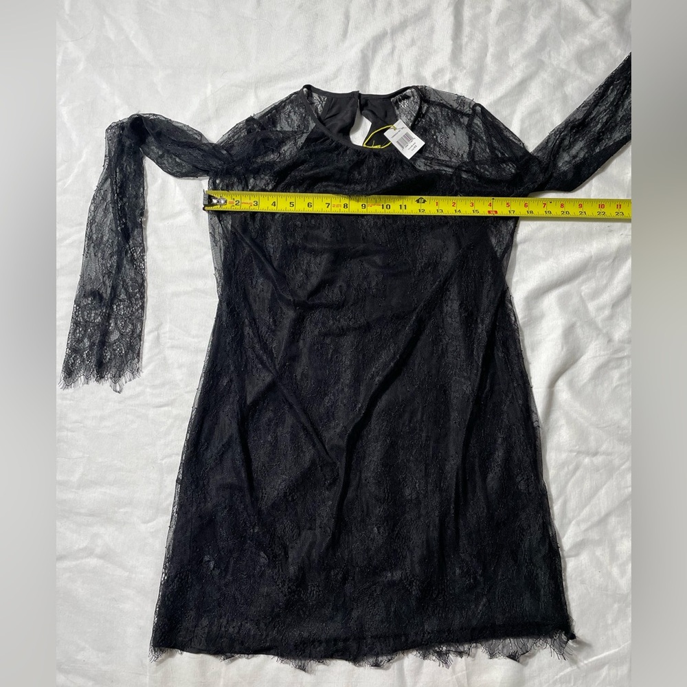 NWT BCBG women’s Black Lace Overlay Sleeveless Dress Size XS - Picture 3 of 7